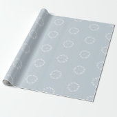 Chic Traditionele Dusty Blue Christmas Holly Krans Cadeaupapier (Uitgerold)
