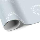 Chic Traditionele Dusty Blue Christmas Holly Krans Cadeaupapier (Rol Hoek)