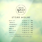 Chic transparant bedrijfslogo openingstijden raamsticker (Vel 3)