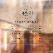 Chic transparant bedrijfslogo openingstijden raamsticker (Vel 2)