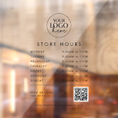 Chic Transparent Business Logo QR Code Store Uren Raamsticker (Vel 2)
