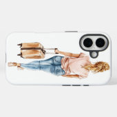 Chic Travel Girl Phone Case (Achterkant (horizontaal))