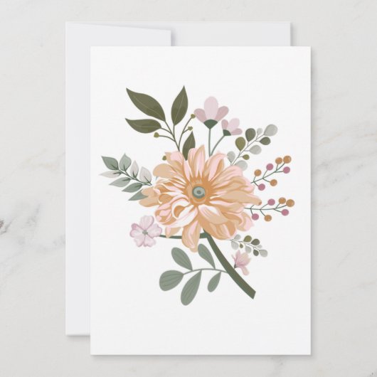 Chic Tree Blossom Bridal Shower Uitnodiging (Achterkant)