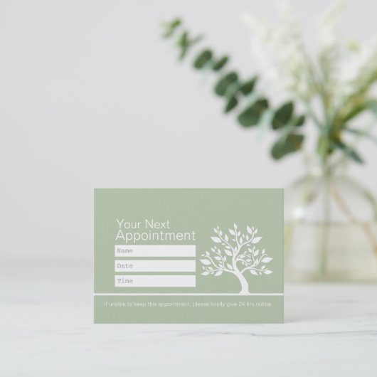 Chic Tree YOGA Instructor Life Coach Appointment Afsprakenkaartje (Staand voorkant)