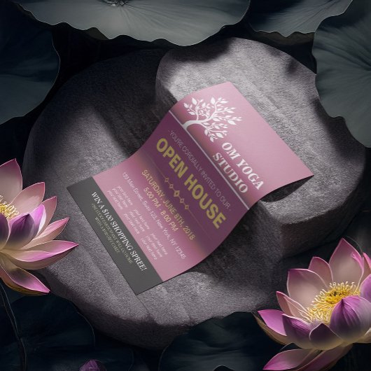 Chic Tree Yoga Instructor Therapy Salon Open House Flyer