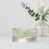 Chic trendy agaat geode professionele gouden folie visitekaartje (Staand voorkant)