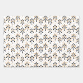 Chic Trendy Black Gold kerstbomen Holiday Inpakpapier Vel (Voorkant)