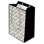 Chic Trendy Black Gold kerstbomen Holiday Medium Cadeauzakje (Achterkant Gekanteld)