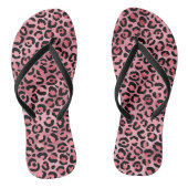 Chic Trendy Black roze luipaard afdrukken Teenslippers (Voetbed)