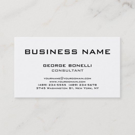 Chic Trendy Black & White klassiek Visitekaartje (Voorkant)