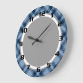 Chic & Trendy Blue Tartan Patten Grote Klok (Hoek)