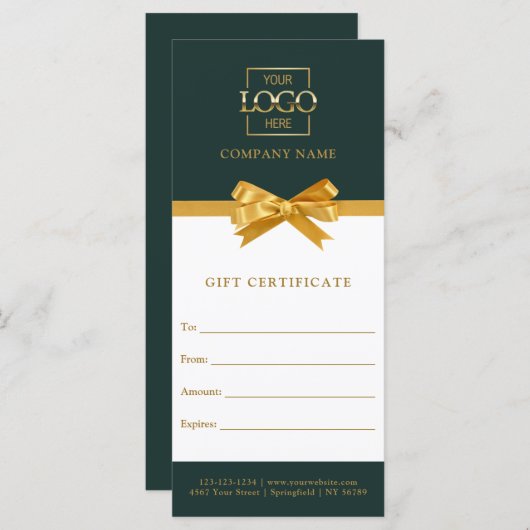 Chic Trendy Business Personalized Gift Certificate (Voorkant / Achterkant)