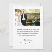 Chic Trendy Classic Bride and Groom Wedding Photo Bedankkaart (Achterkant)