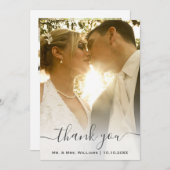 Chic Trendy Classic Bride and Groom Wedding Photo Bedankkaart (Voorkant / Achterkant)