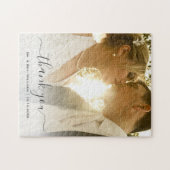 Chic Trendy Classic Bride and Groom Wedding Photo Legpuzzel (Horizontaal)