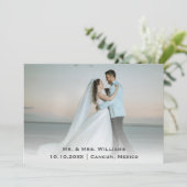 Chic Trendy Classic Wedding Photo Bride and Groom Bedankkaart (Staand voorkant)