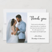Chic Trendy Classic Wedding Photo Bride and Groom Bedankkaart (Achterkant)