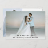 Chic Trendy Classic Wedding Photo Bride and Groom Bedankkaart (Voorkant / Achterkant)