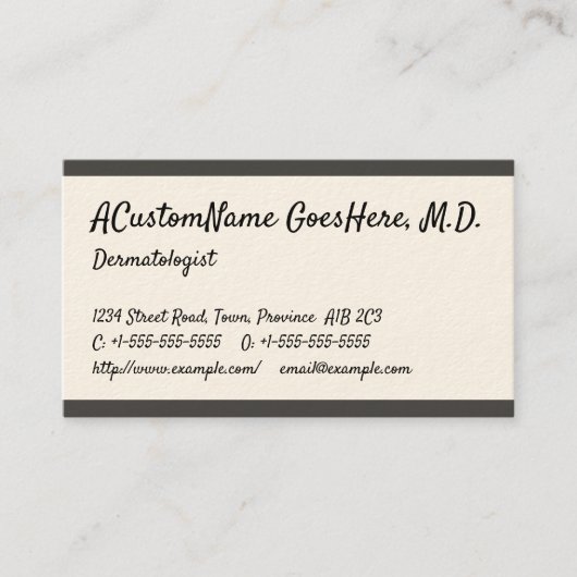 Chic & Trendy Dermatologist Visitekaartje (Voorkant)