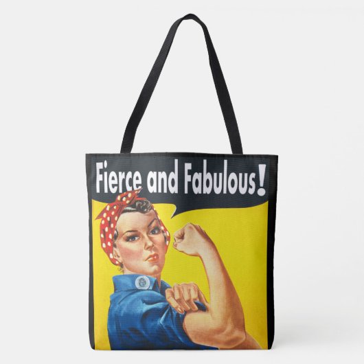 Chic trendy Fierce en Fabulous Rosie de Riveter Tote Bag (Voorkant)