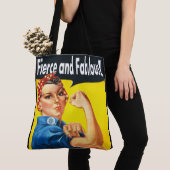 Chic trendy Fierce en Fabulous Rosie de Riveter Tote Bag (Dichtbij)