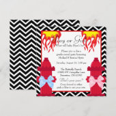 Chic Trendy Fire Fighter Chevron Gender onthulling Kaart (Voorkant / Achterkant)