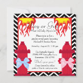 Chic Trendy Fire Fighter Chevron Gender onthulling Kaart (Voorkant)