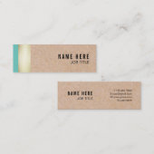 Chic Trendy Gold Stripe Kraft Mini Visitekaartje (Voorkant / Achterkant)