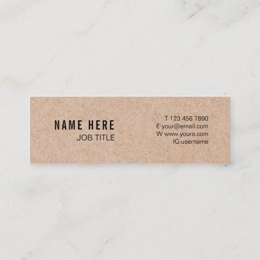 Chic Trendy Gold Stripe Kraft Mini Visitekaartje (Achterkant)