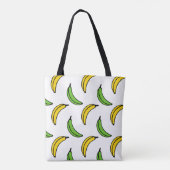 Chic Trendy Green en Yellow Banana Pattern Tote Bag (Achterkant)