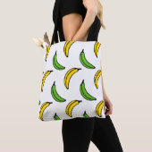 Chic Trendy Green en Yellow Banana Pattern Tote Bag (Dichtbij)