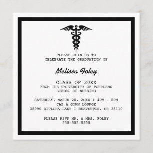 Chic Trendy Medical School Afstuderen Aankondiging