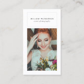 Chic Trendy Modern Minimalist Photographer Visitekaartje (Voorkant)
