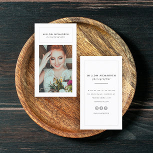 Chic Trendy Modern Minimalist Photographer Visitekaartje