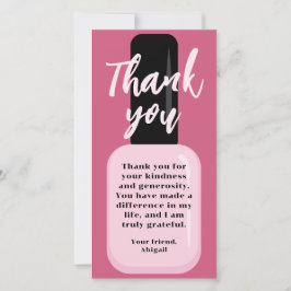 Chic Trendy Modern Pink Nail Pools Bedankkaart