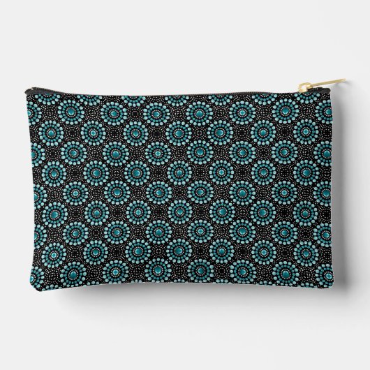Chic Trendy Modern Stijlvolle Girly Blauwgroen Dot Etui (Achterkant)