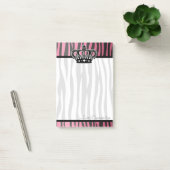 Chic trendy princesroze en zwart zebrapatroon post-it® notes (Kantoor)