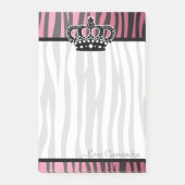 Chic trendy princesroze en zwart zebrapatroon post-it® notes (Voorkant)