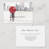 Chic trendy Red Umbrella Love koppel Wedin Visitekaartje (Voorkant / Achterkant)