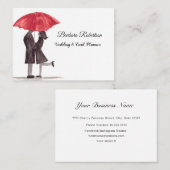 Chic trendy Red Umbrella Love koppel Wedin Visitekaartje (Voorkant / Achterkant)