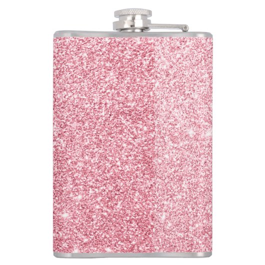 Chic & Trendy Roos Gold Glitter Sparkles Monogram Heupfles (Achterkant)