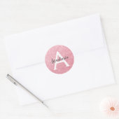 Chic & Trendy Roos Gold Glitter Sparkles Monogram Ronde Sticker (Envelop)