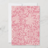 Chic Trendy Roze Bloemen Lijst Huwelijksuitnodigin (Achterkant)