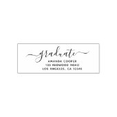 Chic Trendy Script Graduation Return Address Zelfinktende Stempel (Design)