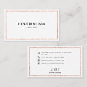 Chic Trendy Simple Roos Gold Glitter Lijst Visitekaartje (Voorkant / Achterkant)