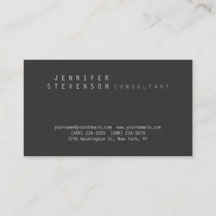 Chic Trendy Stylish Grey Clean Visitekaartje