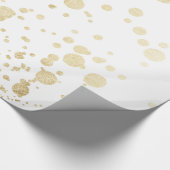 Chic trendy white faux Gold elegant confetti stipp Cadeaupapier (Hoek)