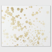 Chic trendy white faux Gold elegant confetti stipp Cadeaupapier (Vlak)