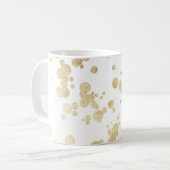 Chic trendy white faux Gold elegant confetti stipp Koffiemok (Voorkant links)