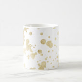 Chic trendy white faux Gold elegant confetti stipp Koffiemok (Center)